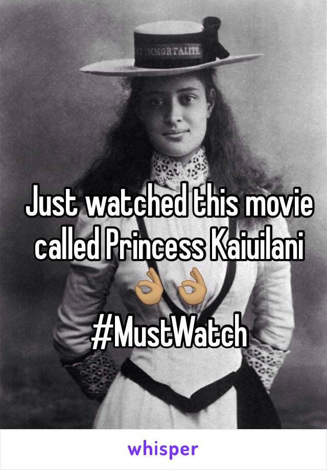 Just watched this movie called Princess Kaiuilani 👌🏽👌🏽
#MustWatch