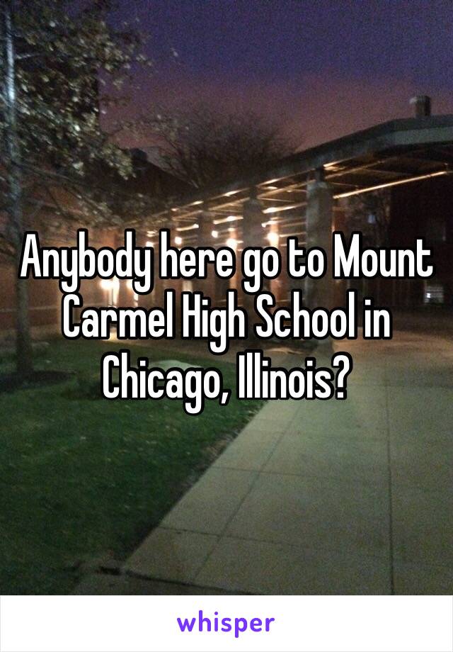 Anybody here go to Mount Carmel High School in Chicago, Illinois?