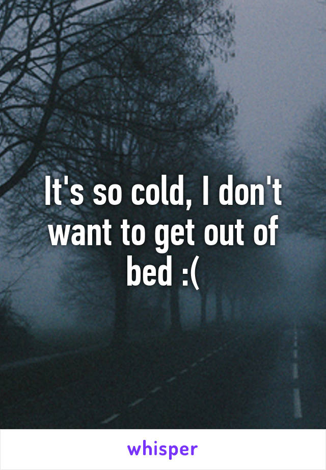 It's so cold, I don't want to get out of bed :(