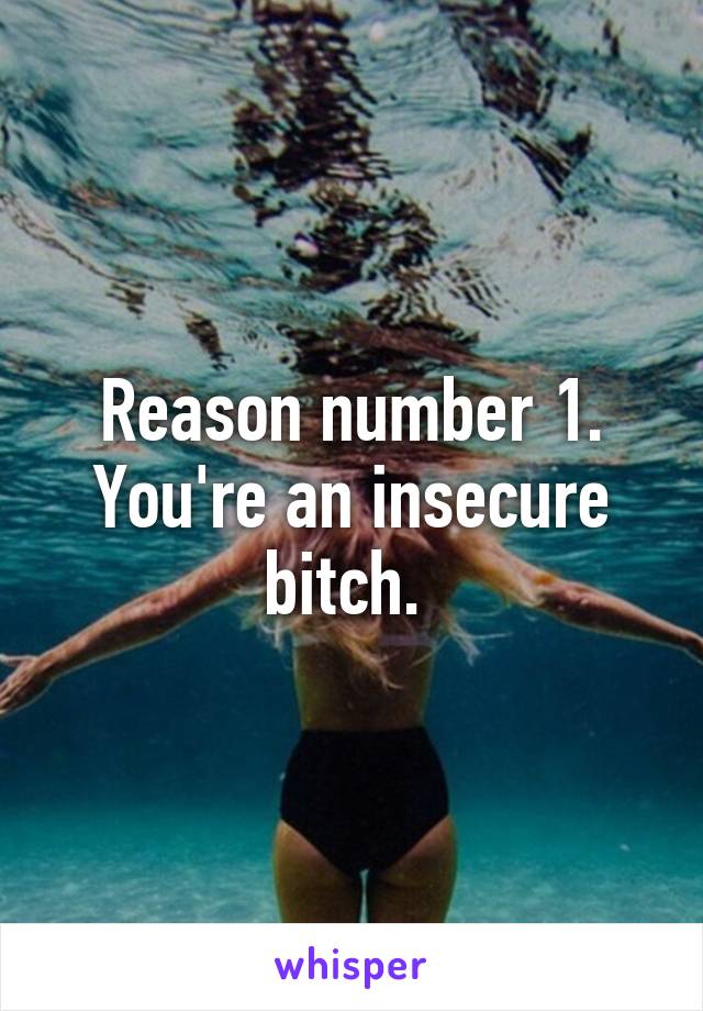 Reason number 1. You're an insecure bitch. 