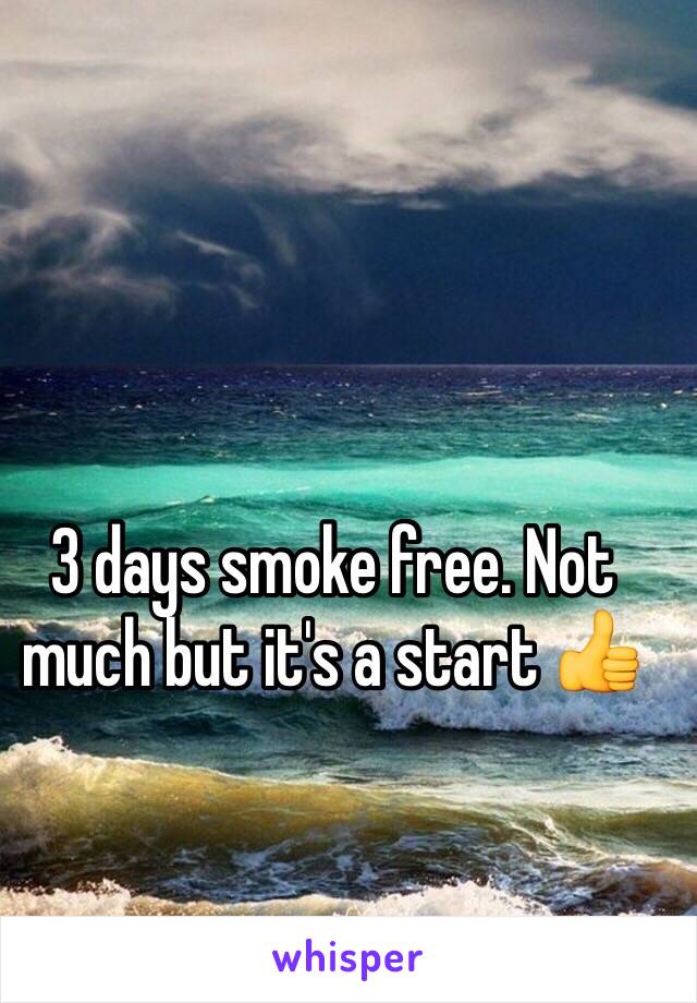 3 days smoke free. Not much but it's a start 👍