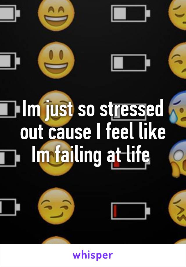 Im just so stressed out cause I feel like Im failing at life 