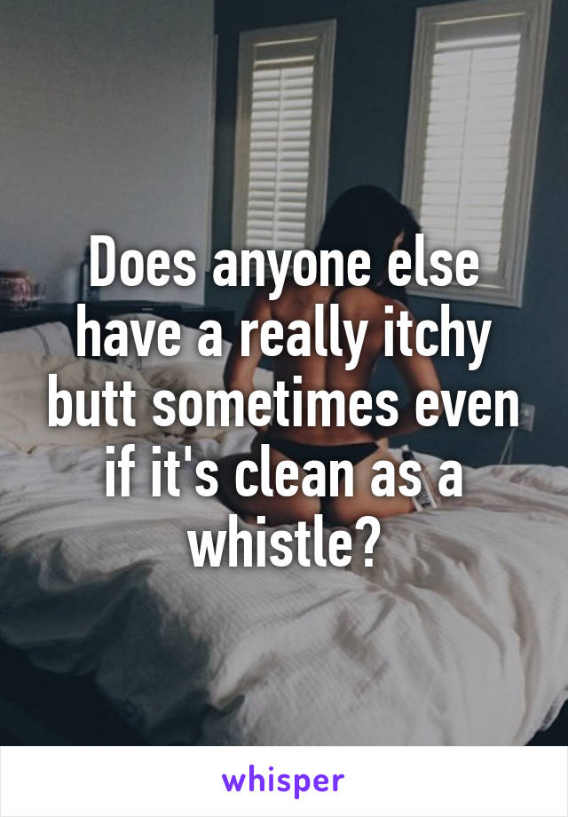 Does anyone else have a really itchy butt sometimes even if it's clean as a whistle?