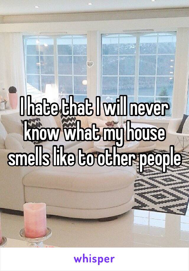 I hate that I will never know what my house smells like to other people