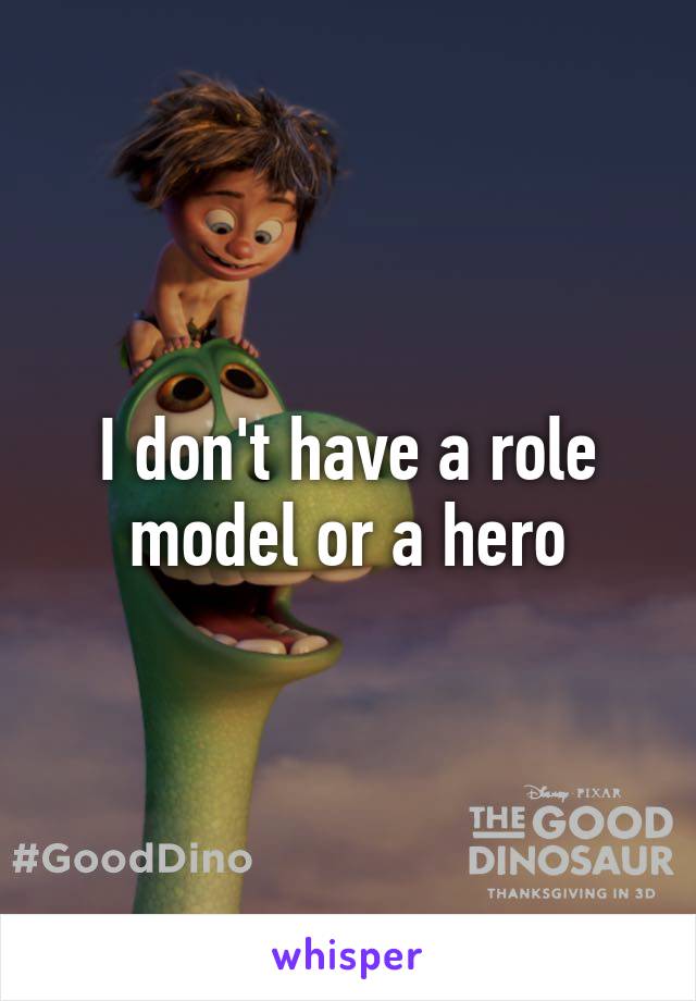 I don't have a role model or a hero