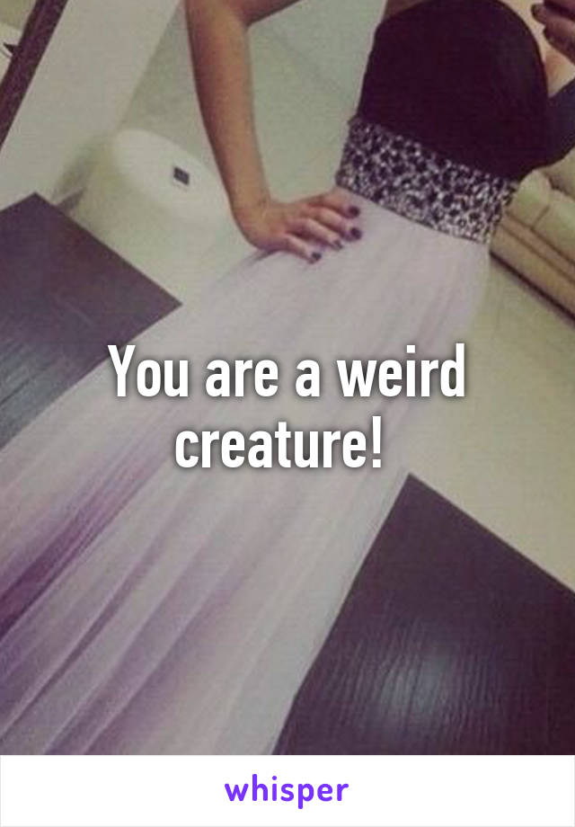 You are a weird creature! 