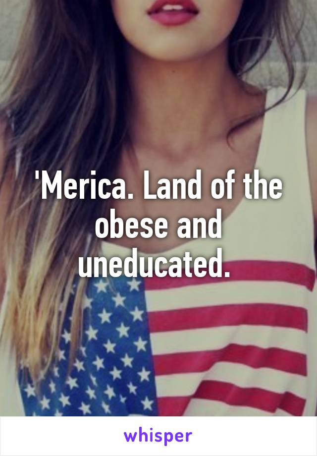 'Merica. Land of the obese and uneducated. 