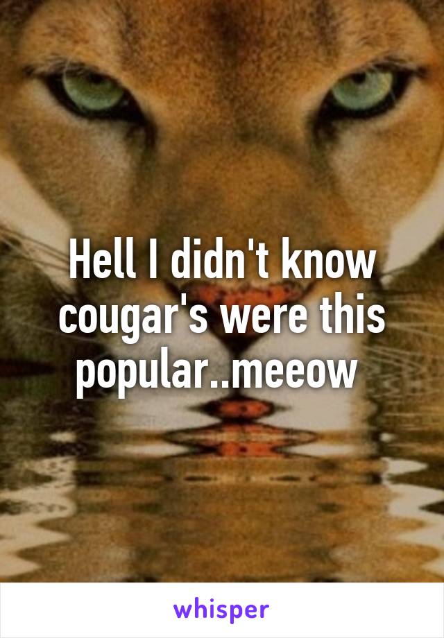 Hell I didn't know cougar's were this popular..meeow 