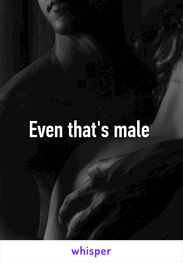 Even that's male 