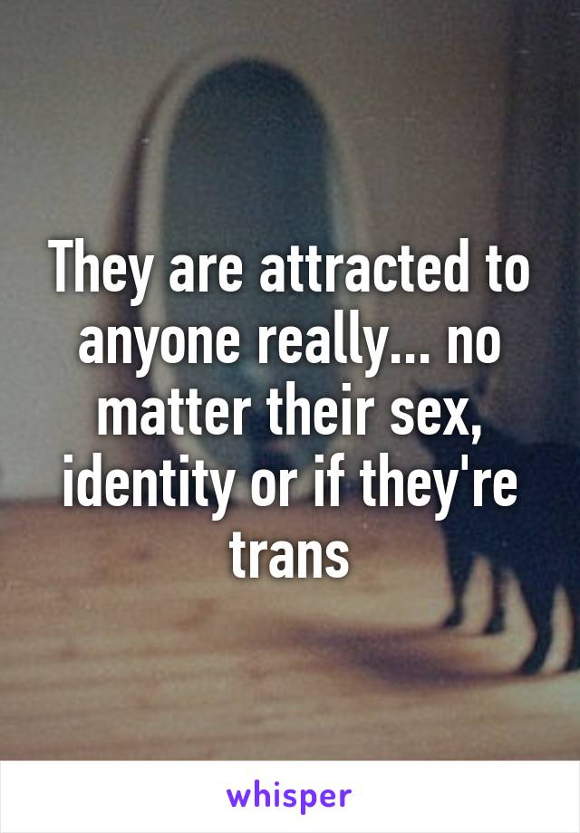 They are attracted to anyone really... no matter their sex, identity or if they're trans