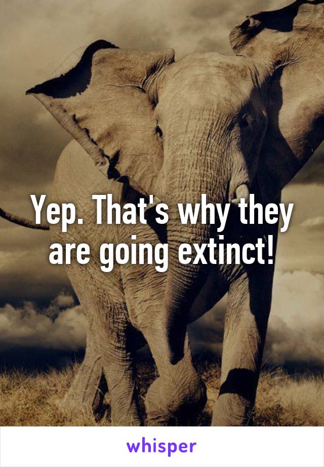 Yep. That's why they are going extinct!