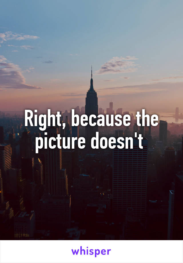 Right, because the picture doesn't 