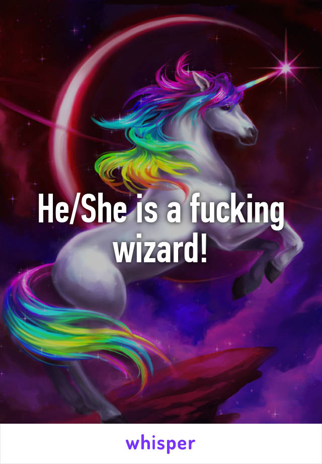 He/She is a fucking wizard!