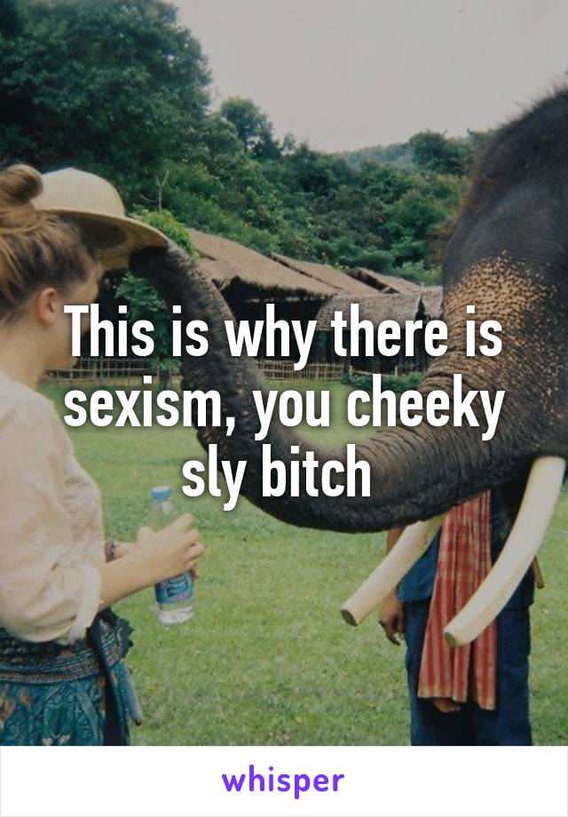 This is why there is sexism, you cheeky sly bitch 