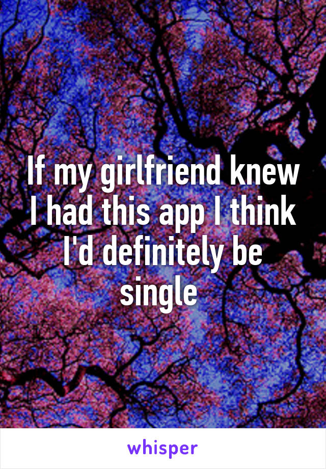 If my girlfriend knew I had this app I think I'd definitely be single 
