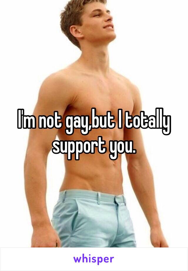 I'm not gay,but I totally support you.