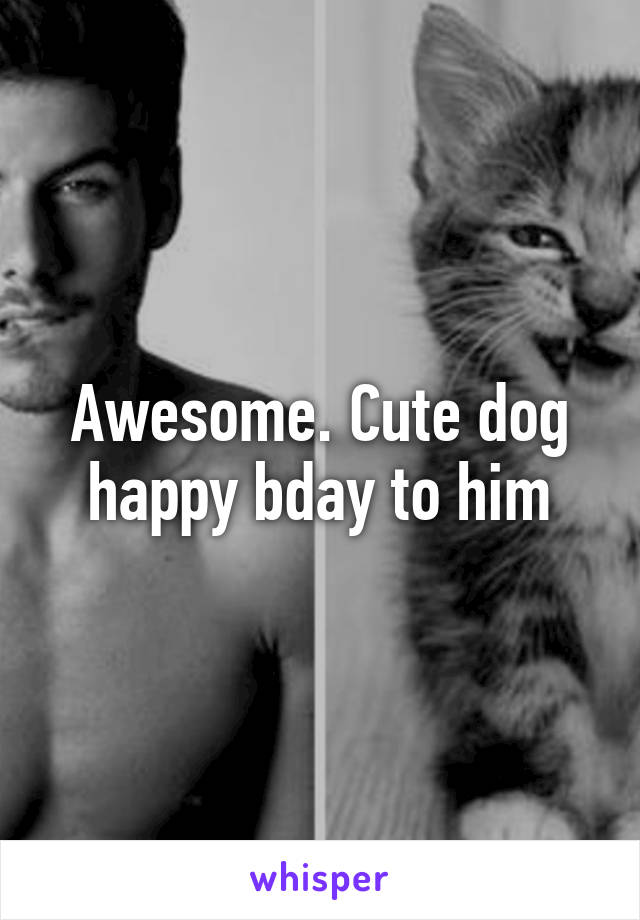 Awesome. Cute dog happy bday to him