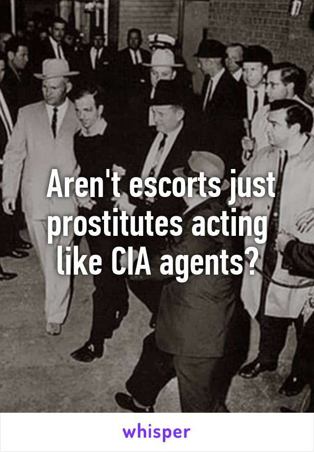  Aren't escorts just prostitutes acting like CIA agents?