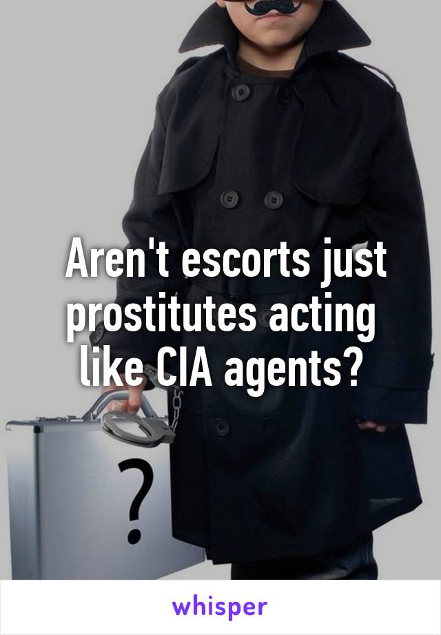  Aren't escorts just prostitutes acting like CIA agents?