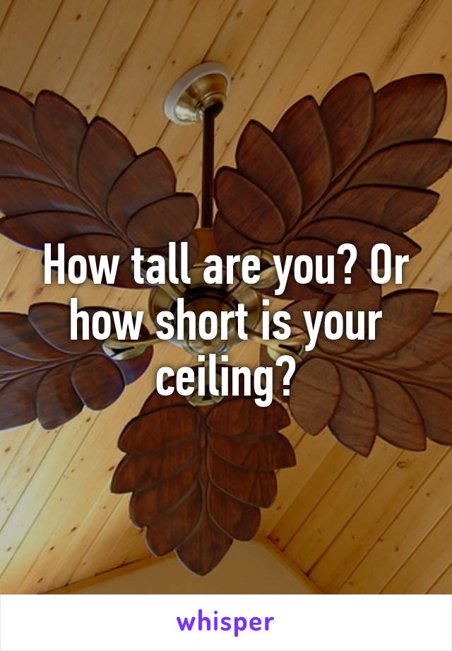 How tall are you? Or how short is your ceiling?