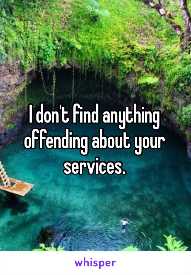 I don't find anything offending about your services.

