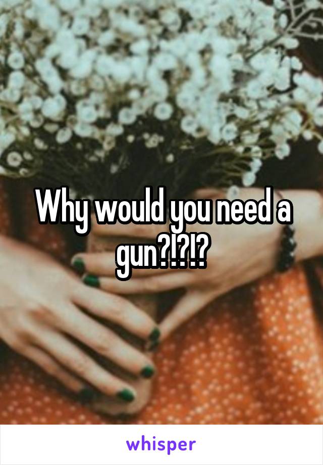 Why would you need a gun?!?!?