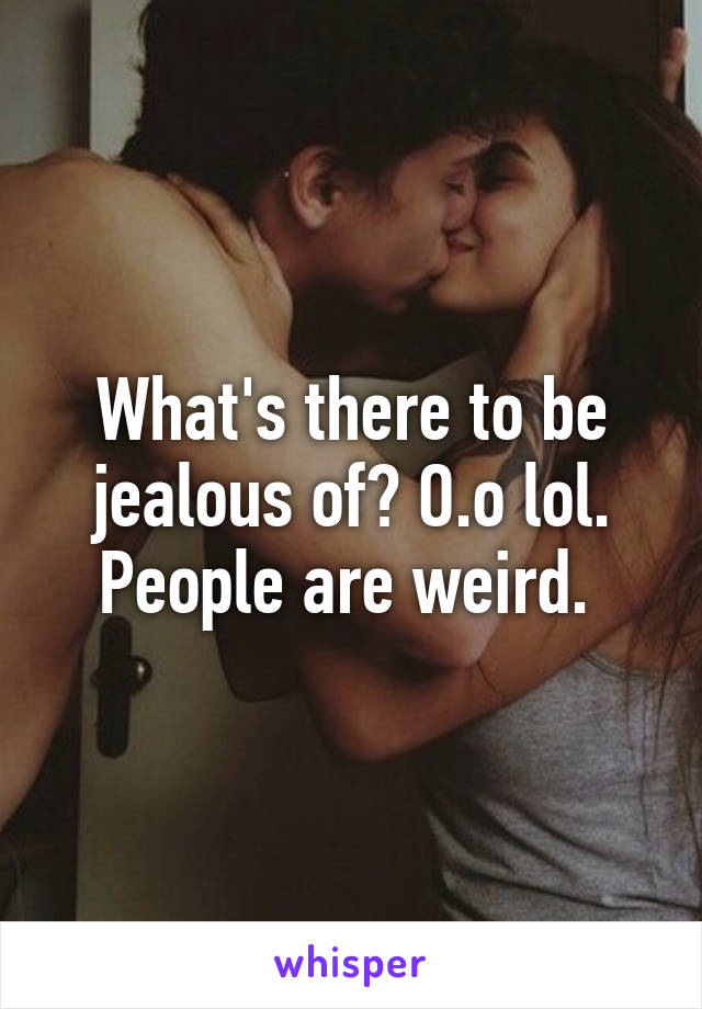 What's there to be jealous of? O.o lol. People are weird. 