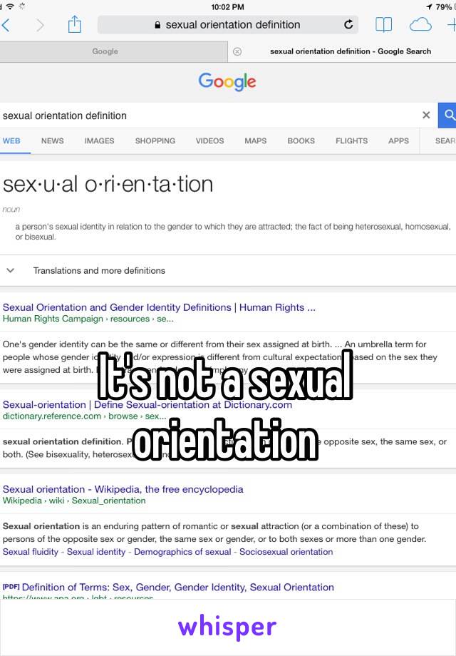 It's not a sexual orientation 