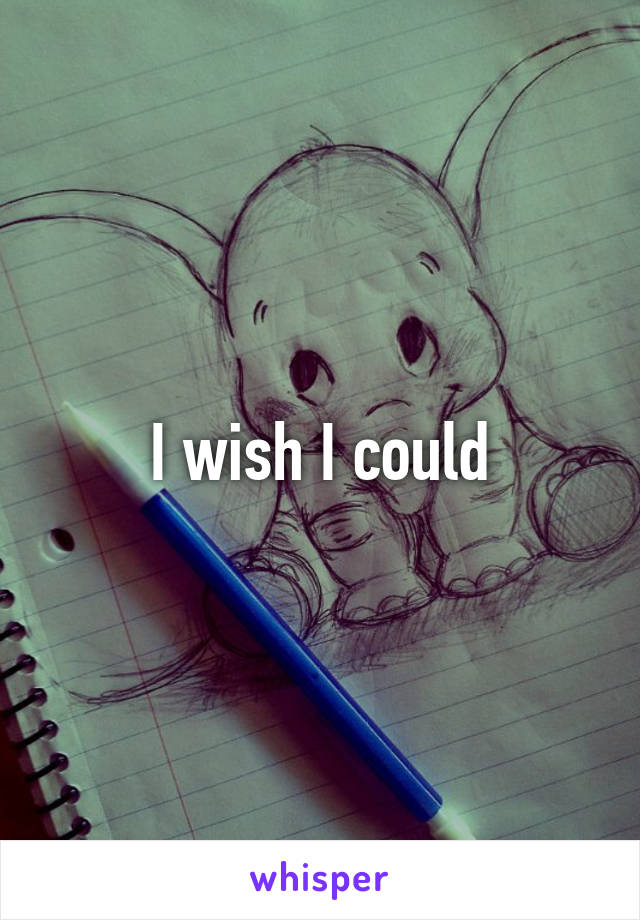 I wish I could