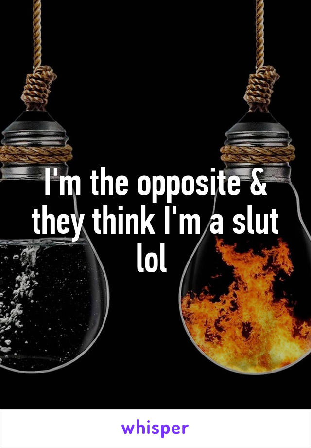 I'm the opposite & they think I'm a slut lol 