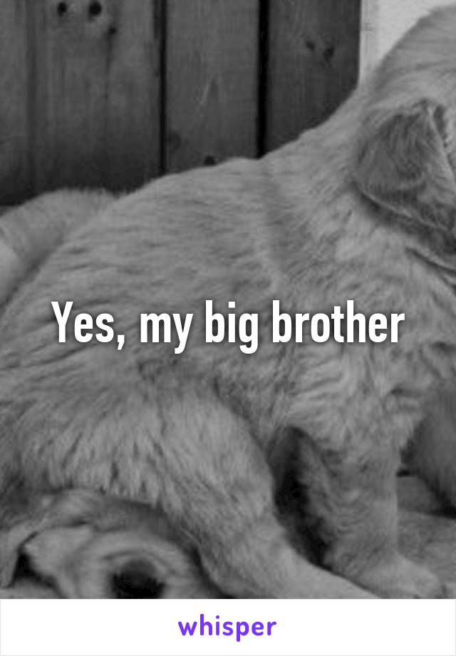 Yes, my big brother