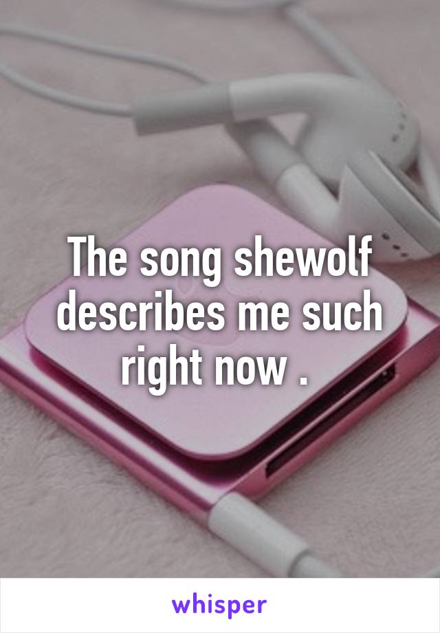The song shewolf describes me such right now . 