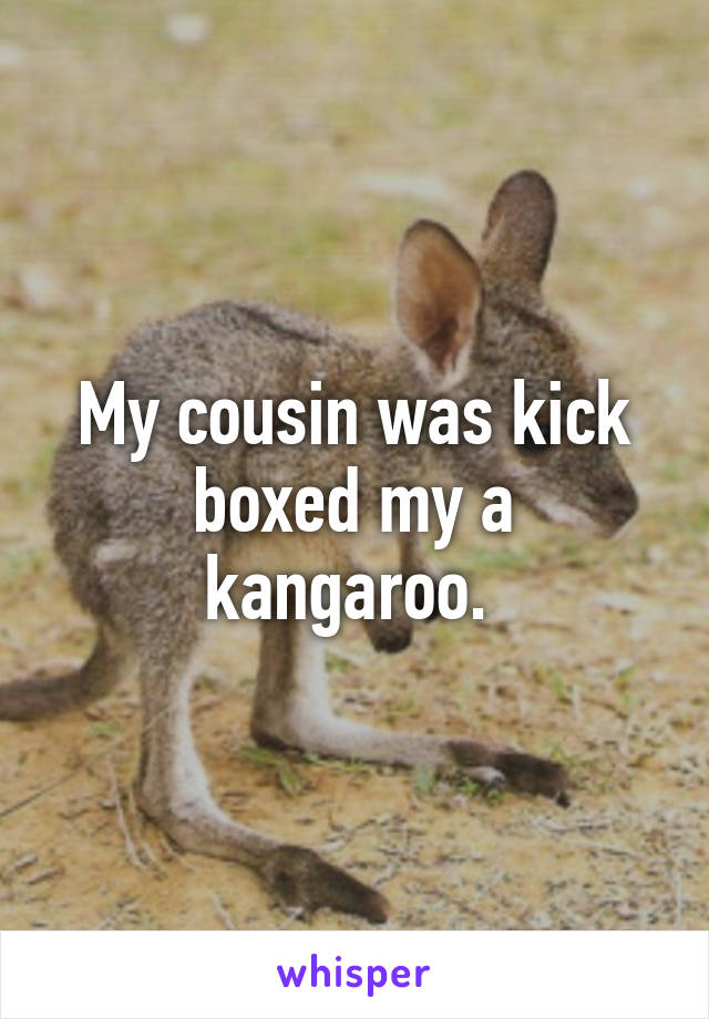 My cousin was kick boxed my a kangaroo. 