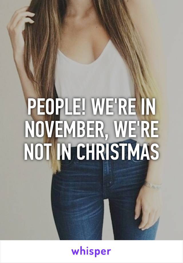 PEOPLE! WE'RE IN NOVEMBER, WE'RE NOT IN CHRISTMAS