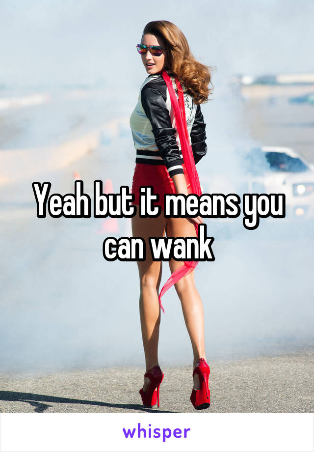 Yeah but it means you can wank
