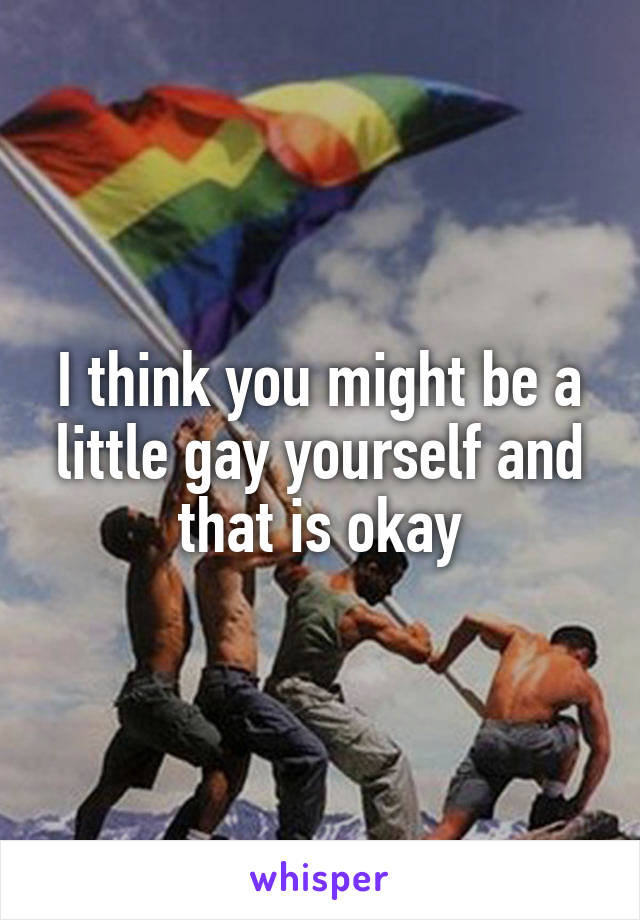 I think you might be a little gay yourself and that is okay