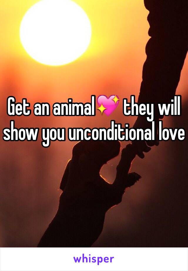 Get an animal💖 they will show you unconditional love