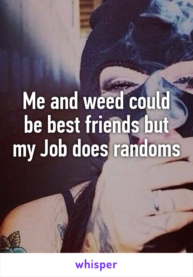 Me and weed could be best friends but my Job does randoms 