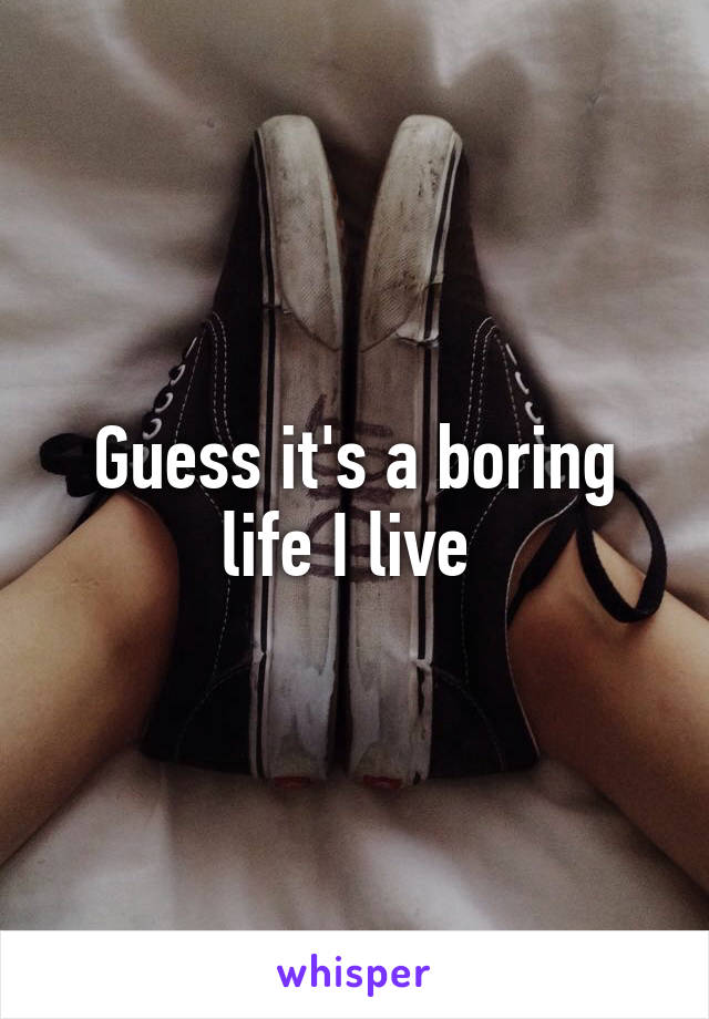 Guess it's a boring life I live 