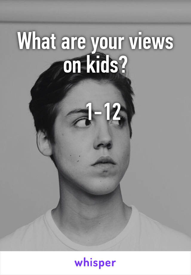 What are your views on kids?

   1-12
 



