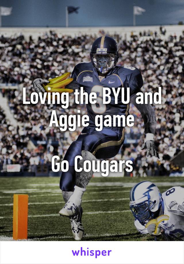 Loving the BYU and Aggie game

Go Cougars