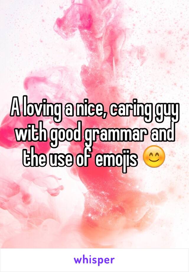 A loving a nice, caring guy with good grammar and the use of emojis 😊