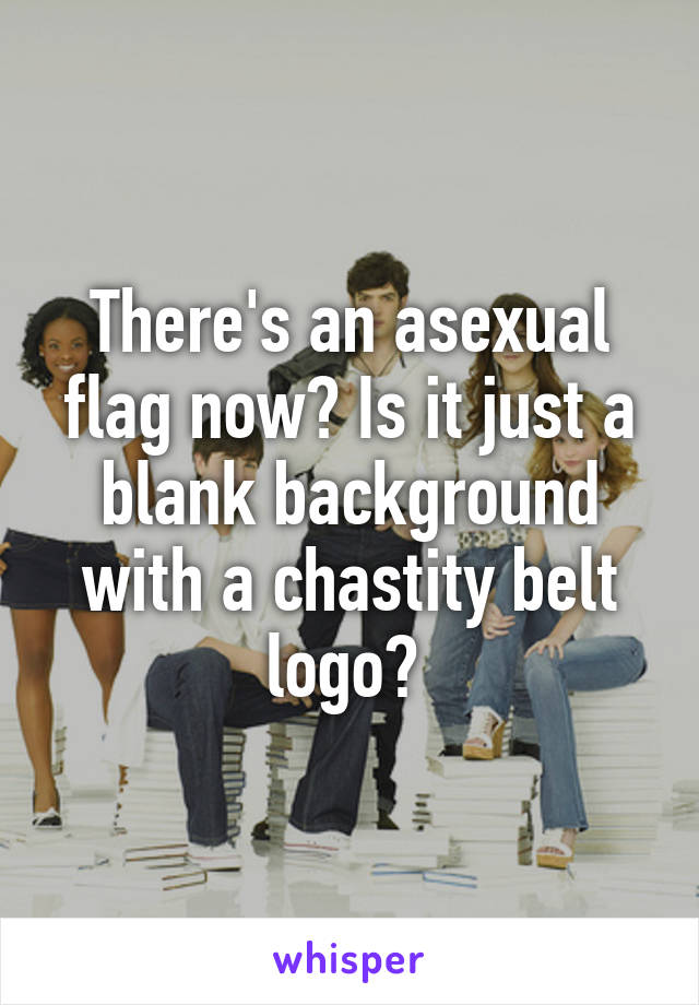 There's an asexual flag now? Is it just a blank background with a chastity belt logo? 