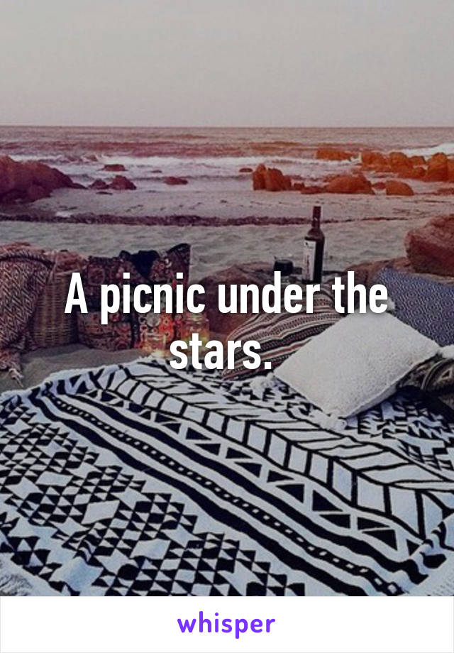 A picnic under the stars. 