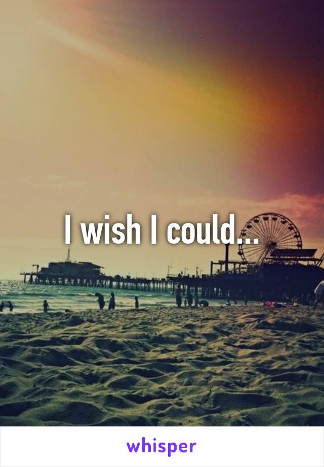 I wish I could...
