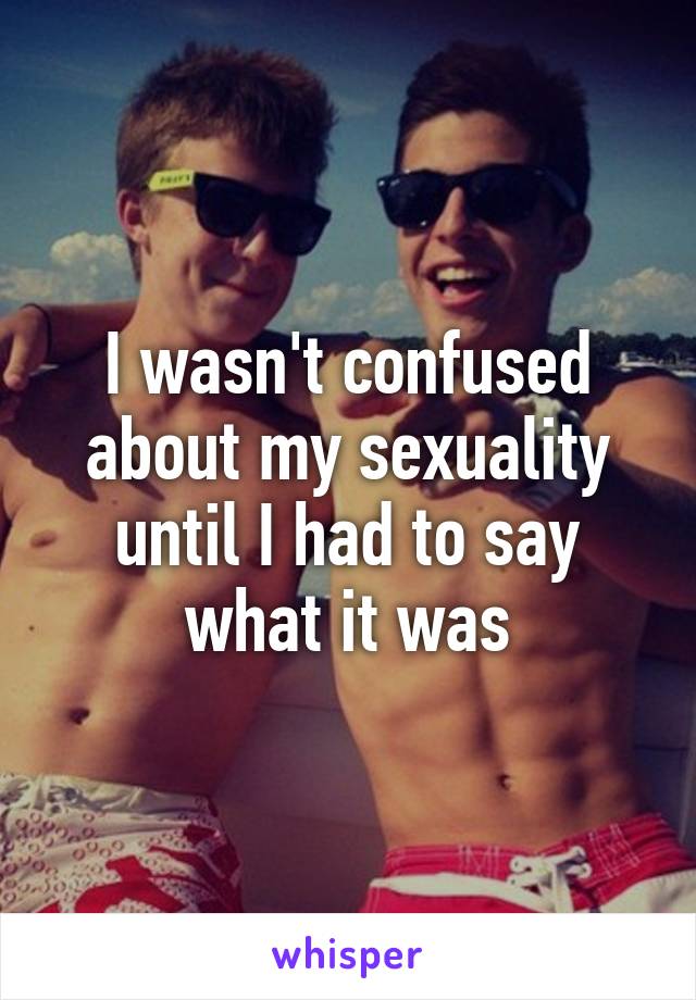 I wasn't confused about my sexuality until I had to say what it was
