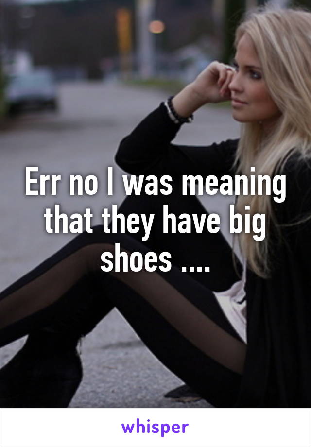 Err no I was meaning that they have big shoes ....