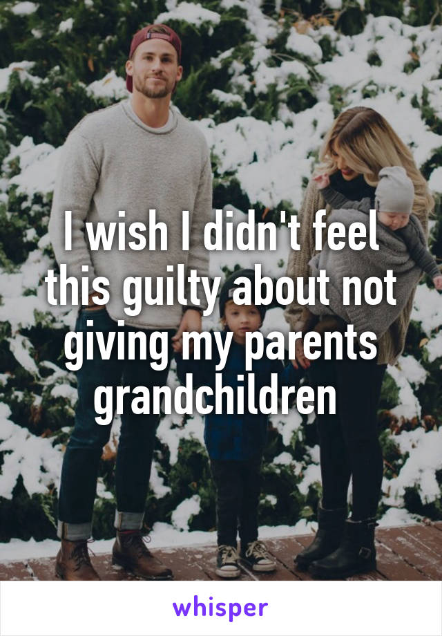 I wish I didn't feel this guilty about not giving my parents grandchildren 