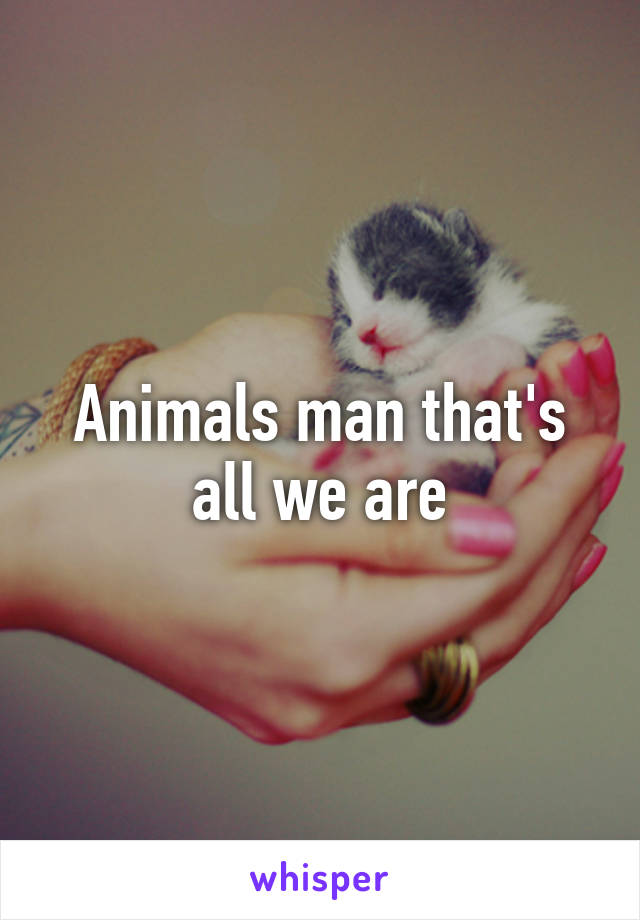 Animals man that's all we are