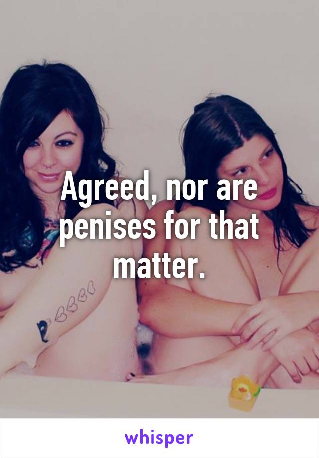 Agreed, nor are penises for that matter.